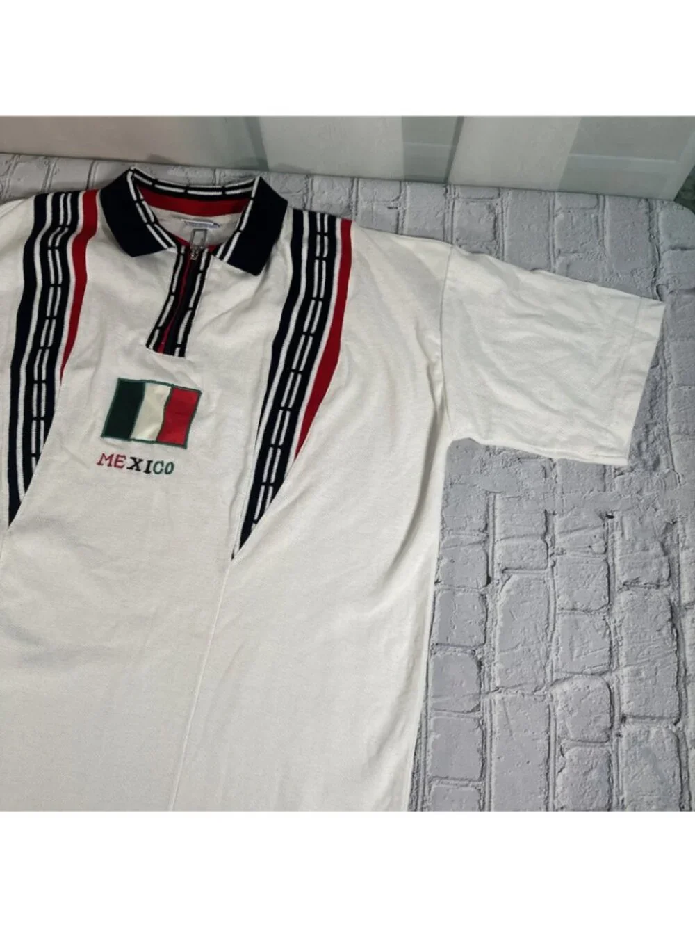 90s 1994 France98 By Adidas Mexico World Cup Polo Shirt Mens XL Soccer Vintage